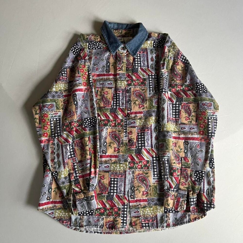 Capacity Womens Button‎ Down Grandma Artsy Cottagecore Size M Paisley 90s